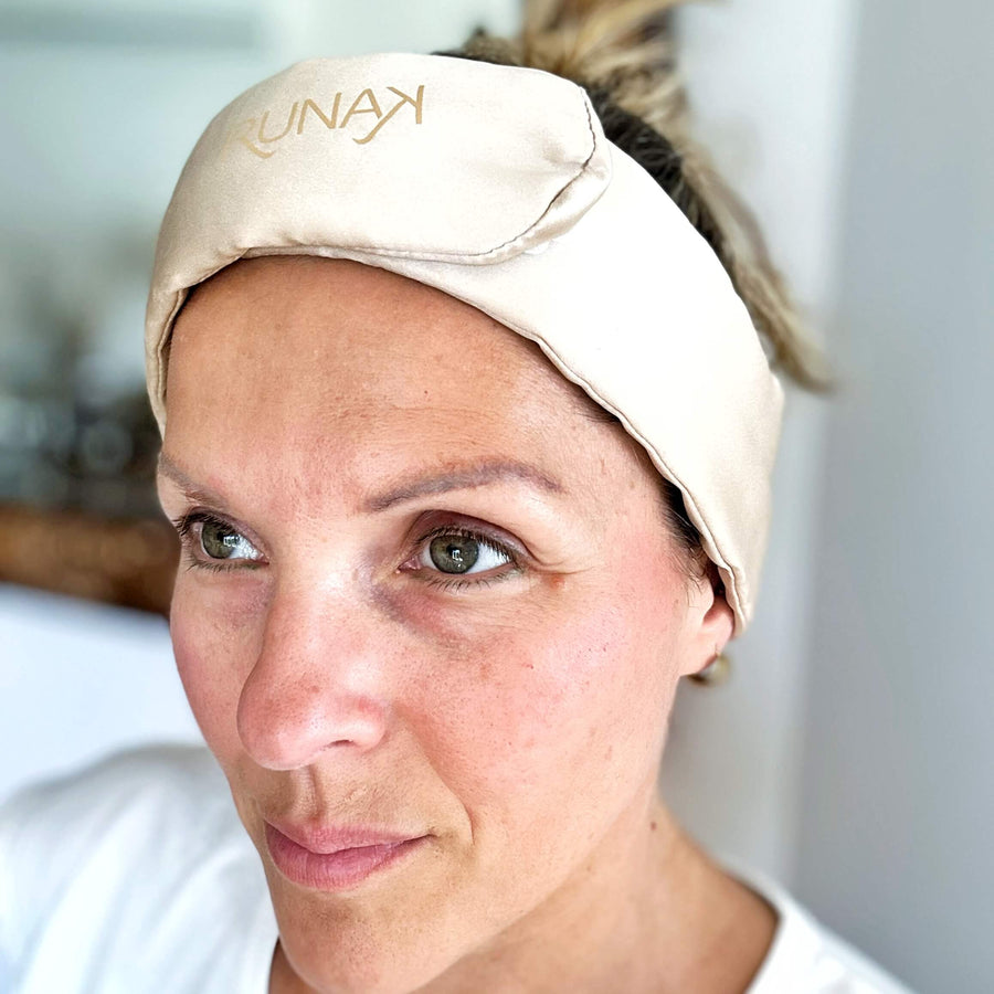 Bandeau réglable en soie de mûrier – Rituel beauté consciente Runak