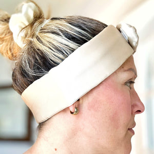 Bandeau en pure soie de mûrier pour soins visage et maquillage Runak