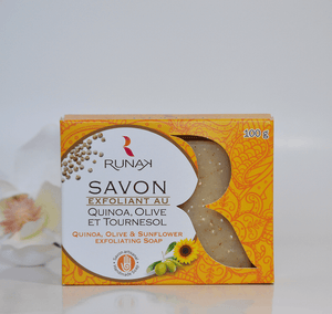 SAVON EXFOLIANT - Quinoa, Olive et Tournesol - RUNAK